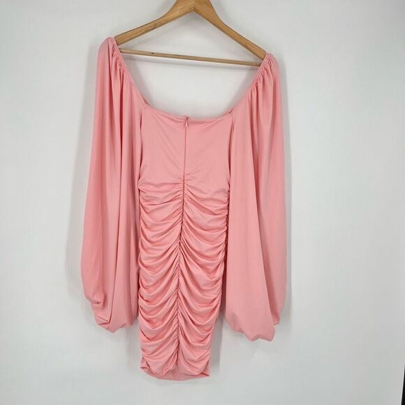 Hello Molly Ruched Bodycon Dress Twist Front Mini Pink Womens Size XS NWT - Picture 2 of 10